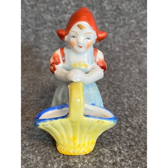 VTG Statue Fragonard Figurines Victorian Boy Red Coat Girl Yellow Basket Lady - Picture 10 of 16